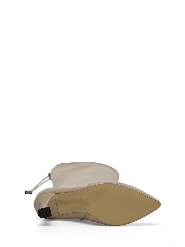 SCARLET 3PR Krem Kadın Topuklu Çizme - Görsel 6