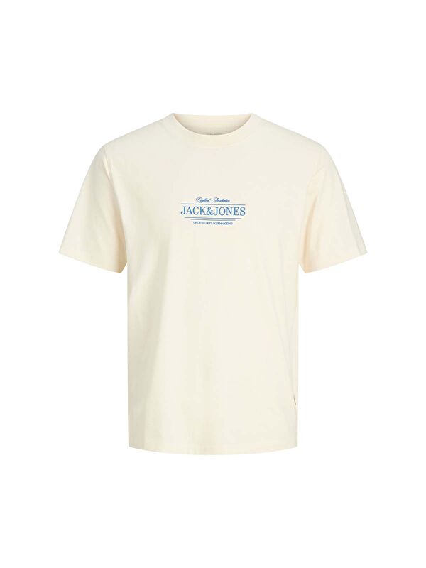Jack & Jones Cassis Minimal Erkek Ekru Tişört