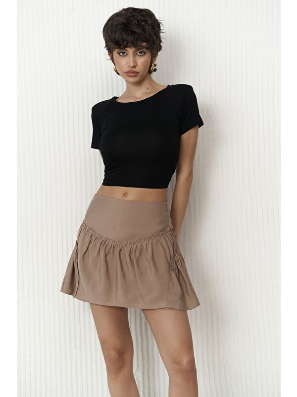 Mai Collection Elettra Koyu Vizon Mini Etek