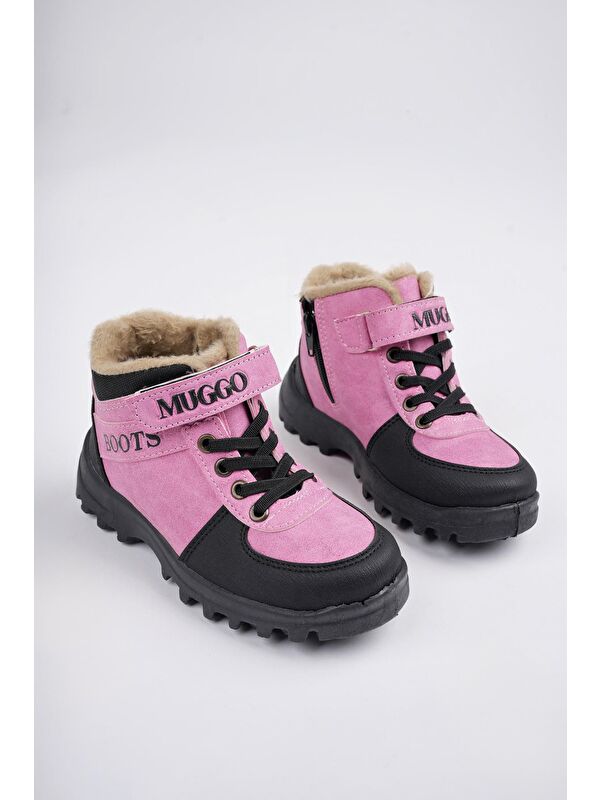 TRUDY Soğuğa Dayanıklı Kürklü Cırtlı ve Bağcıklı Çocuk Bot - Görsel 3