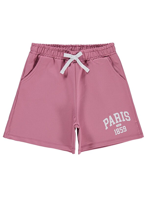 Civil Girls Paris Baskılı 6-9 Yaş Şort - Pembe