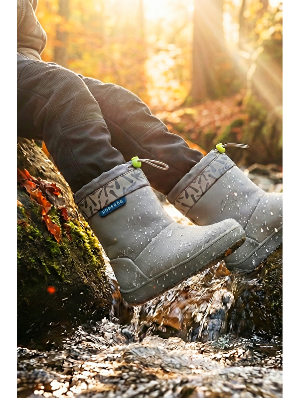 Hopfrög Lacivert Hopfrög Rain Süper Boots Suya Ve Soğuğa Dayanıklı Barefoot Çocuk Botu