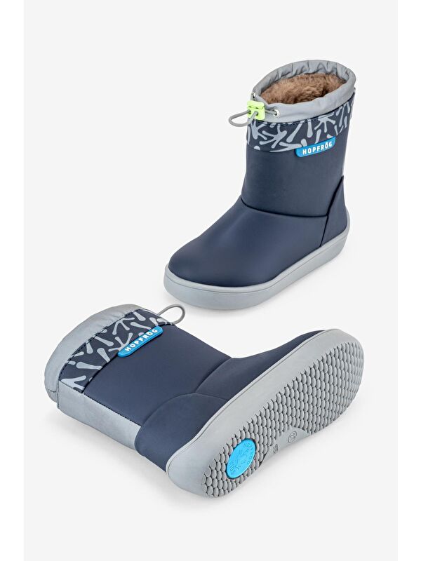 Hopfrög Lacivert Hopfrög Rain Süper Boots Suya Ve Soğuğa Dayanıklı Barefoot Çocuk Botu