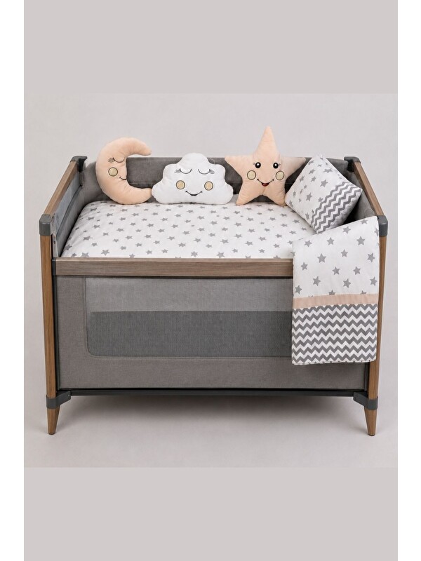 Cantoy Yıldız Ve Bulut Figürlü 6'Lı Bebek Uyku Seti (60x120-70x110-70x120 Uyumlu)