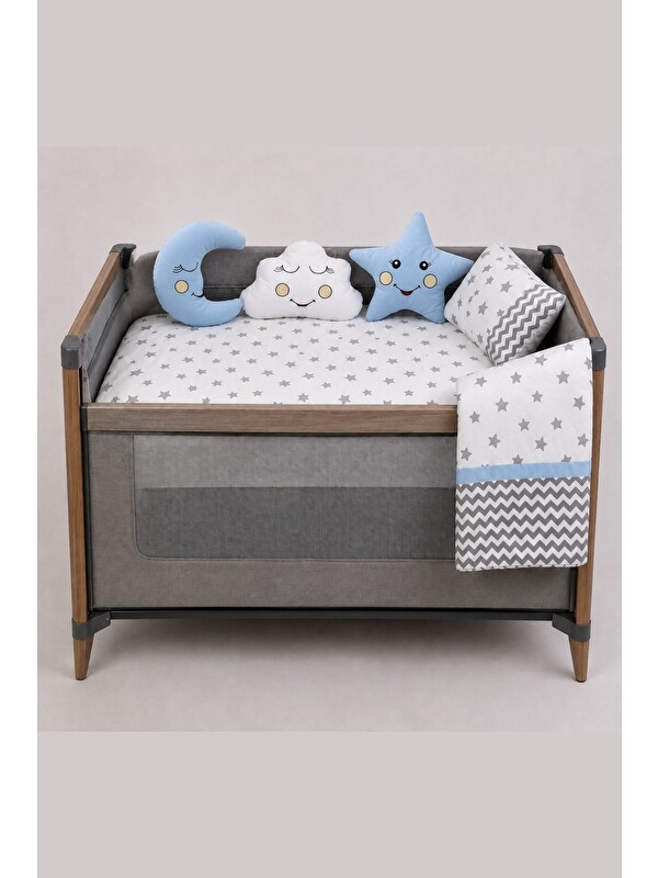 Cantoy Yıldız Ve Bulut Figürlü 6'Lı Bebek Uyku Seti (60x120-70x110-70x120 Uyumlu)