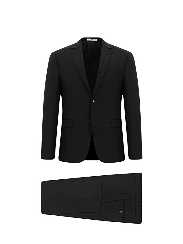 Kiğılı 7 Drop Super Slim Fit Eksra Dar Kesim Mono Yaka Yünlü Takım Elbise