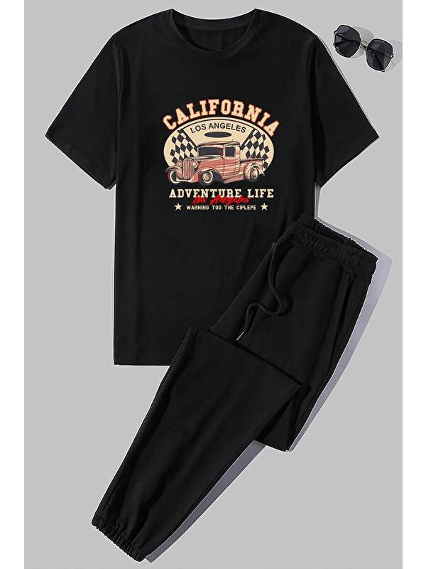 uyguntarz Unisex California Baskılı 2'li Eşofman Takımı