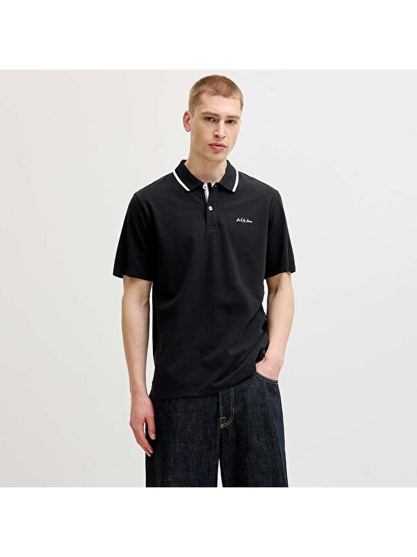 Jack & Jones Blaze Erkek Siyah Polo Yaka Tişört