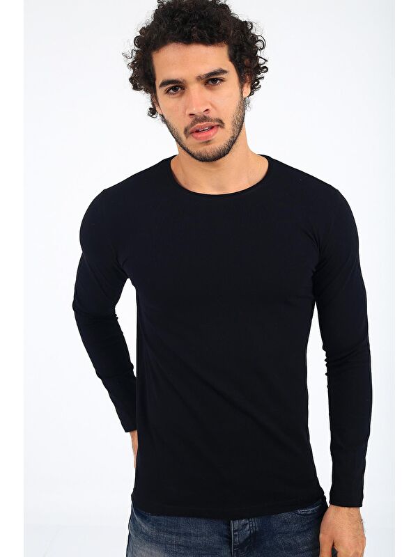 Oksit Mys Lion 4013 Slim Fit Likralı Uzun Kol Basic Tişört