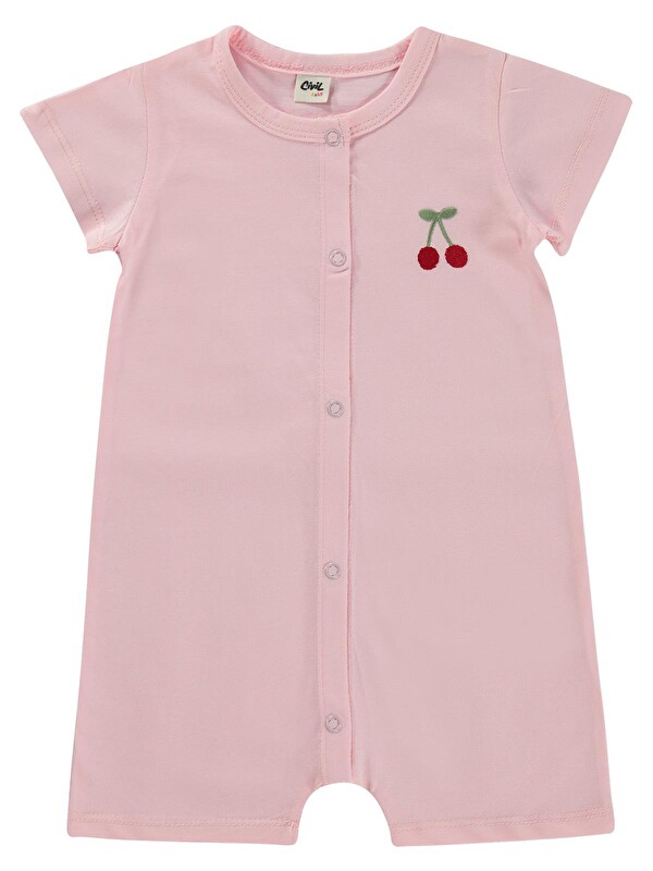 Civil Baby Kiraz Baskılı 6-18 Ay Tulum - Pembe