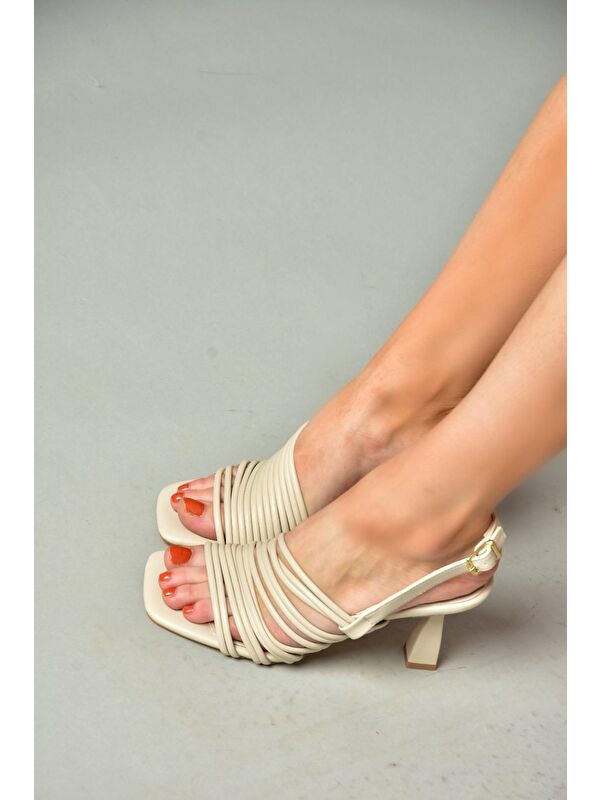 S7745201 Bej Kadın Topuklu Ayakkabı - Görsel 5