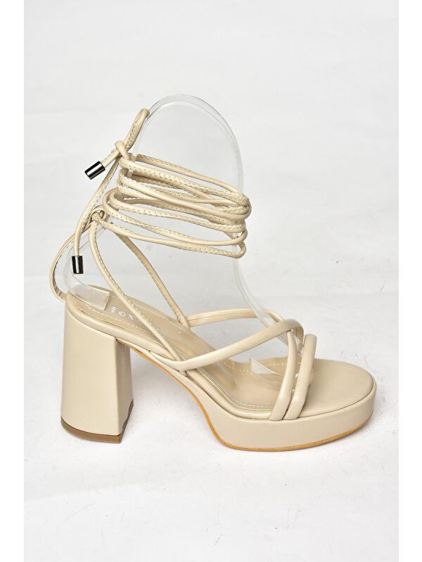 S2826205 Bej Kadın Topuklu Ayakkabı - Görsel 3