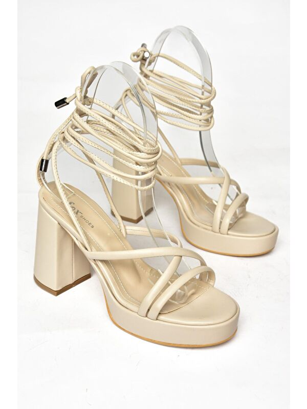 S2826205 Bej Kadın Topuklu Ayakkabı - Görsel 4