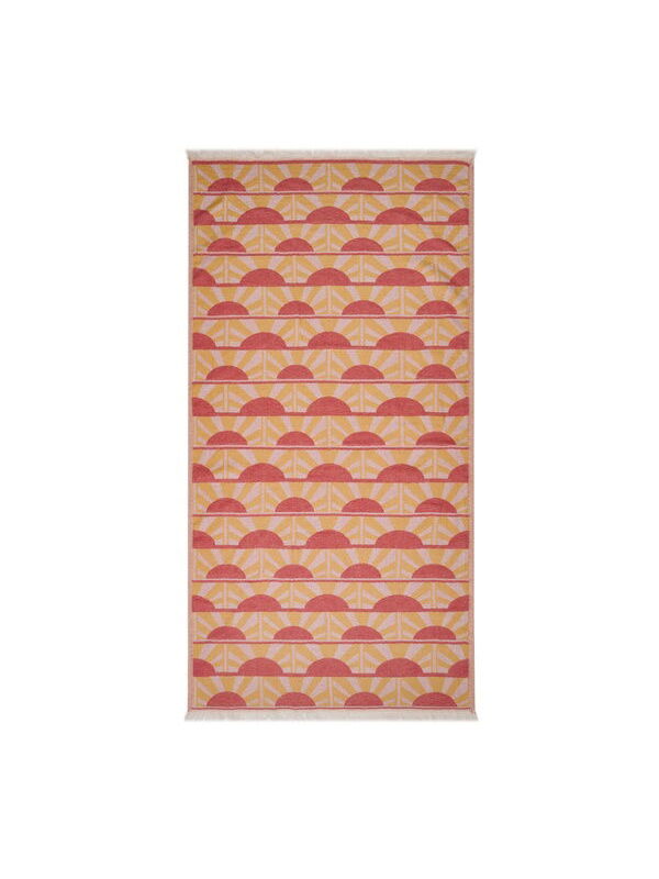 Evidea Soft Sun Madness Güneş Desenli Peştamal - Hardal - 90x160 cm