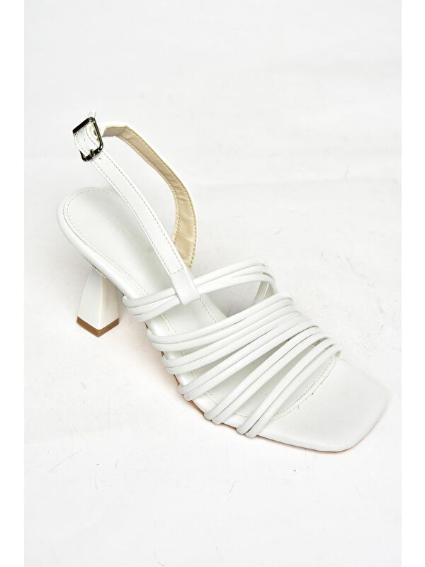 S7745201 Beyaz Kadın Topuklu Ayakkabı - Görsel 2