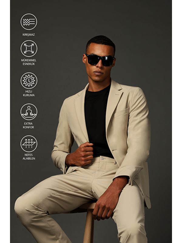 Kiğılı Techno-Line Super Slim Fit Ekstra Dar Kesim Klasik Takım Elbise