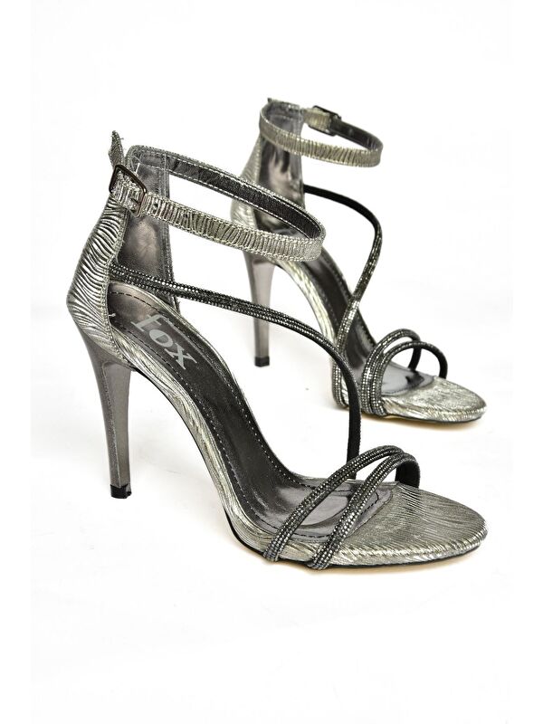 S9970041 Platin Kadın Topuklu Ayakkabı - Görsel 4