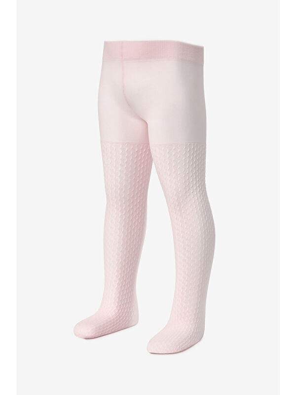 Le Mabelle Pembe Gofre Desen Kız Çocuk Külotlu Çorap