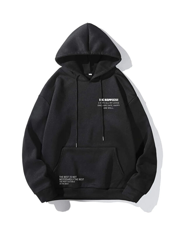 uyguntarz The Happiest Baskılı Oversize Sweatshirt