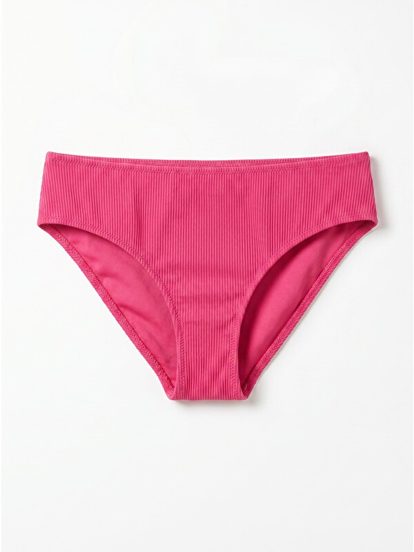 LOYA Fuşya Reps Yüksek Bel Tek Alt Bikini
