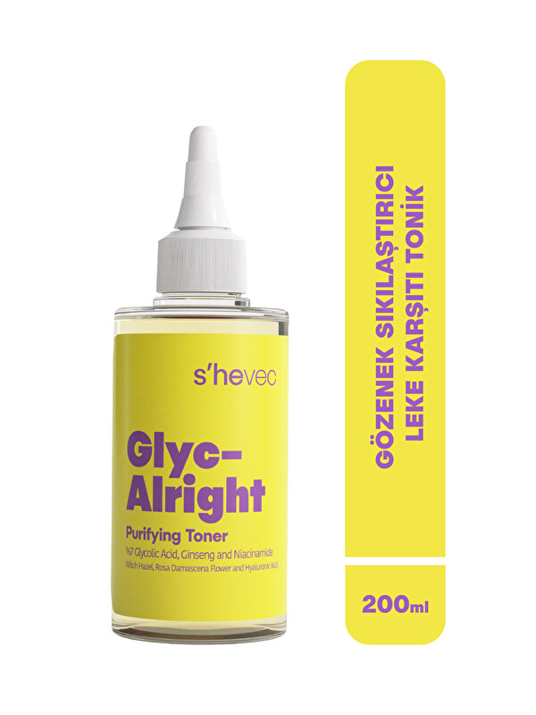 shevec Gözenek Sıkılaştırıcı ve Leke Karşıtı Glikolik Asit 200 ml Vegan Tonik Glyc–Alright