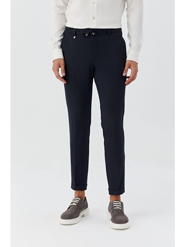 Sabri Özel Lacivert Regular Fit Yan Cepli Jogger Erkek Pantolon