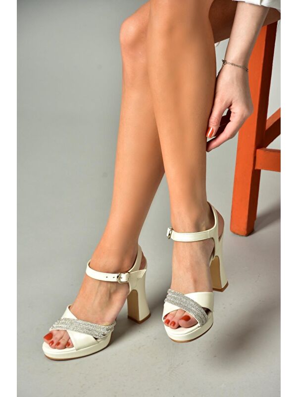 Fox Shoes S2465755 Sedef Kadın Topuklu Ayakkabı