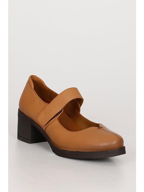 Gonderi(r) Kahverengi Gonderi(r) Hakiki Deri Topuklu Kadın Ayakkabı