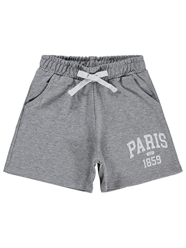 Civil Girls Paris Baskılı 2-5 Yaş Şort - Gri