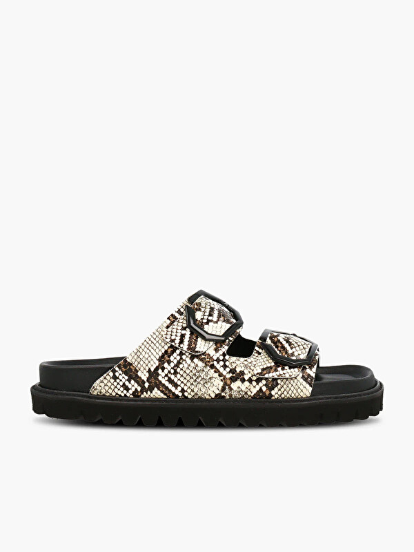 Genuins Kadın Terlik GALIA G106281 Vegan Snake Sand