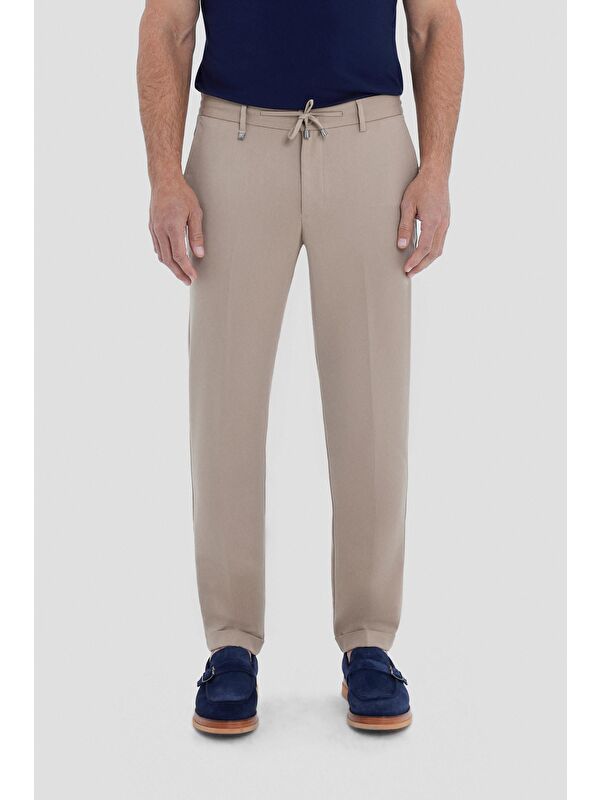 Sabri Özel Bej Jogger Erkek Pantolon Normal Bel