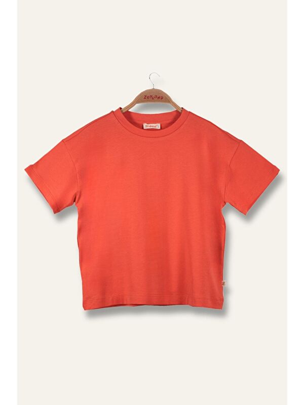 ZEYLAND Kız Çocuk Oversıze T-Shirt - Coral