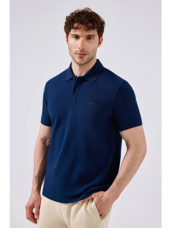 Ellesse % 100 Pamuk Regular Fit Düğmeli Polo Yaka T Shirt 6SM5018-NV