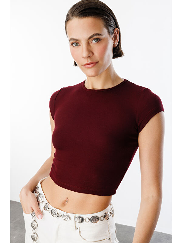 Genius Store Kısa Kollu Kadın Crop T-shirt CROP-T-SHIRT