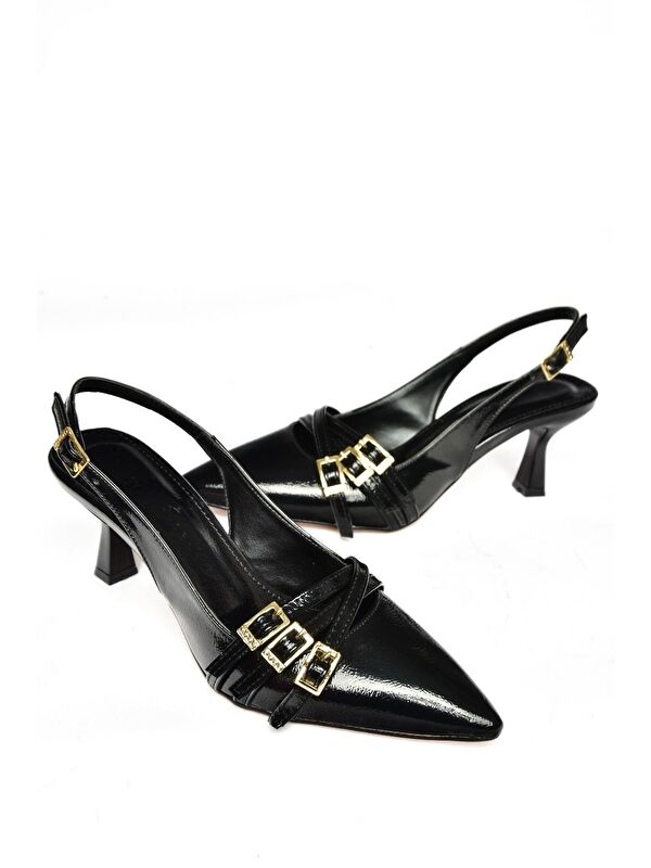 S5180812 Siyah Kadın Topuklu Ayakkabı - Görsel 5