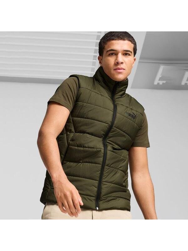 Puma Essential Padded Erkek Haki Dik Yaka Yelek