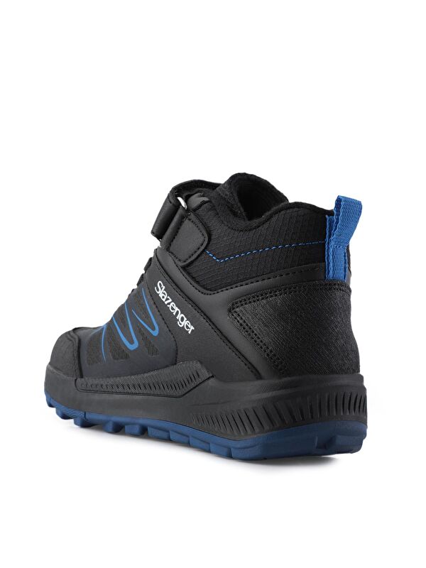 KENTON I Unisex Çocuk Cırt Cırtlı Siyah / Saks Mavi Bot - Görsel 4