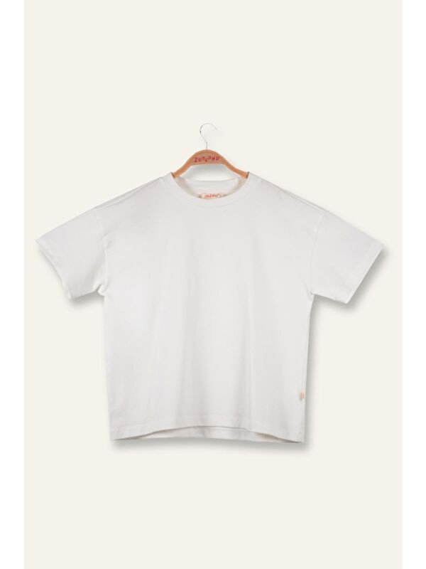 ZEYLAND Kız Çocuk Oversıze T-Shirt - Ekru