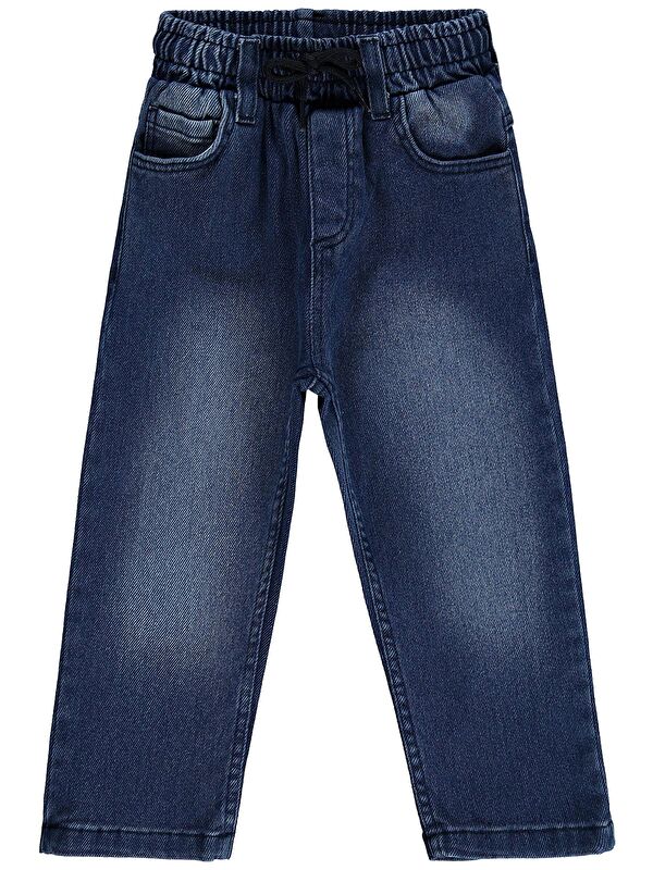Civil Boys Beli Lastikli Jogger 2-5 Yaş Pantolon Jean - Mavi 3-4 Yaş