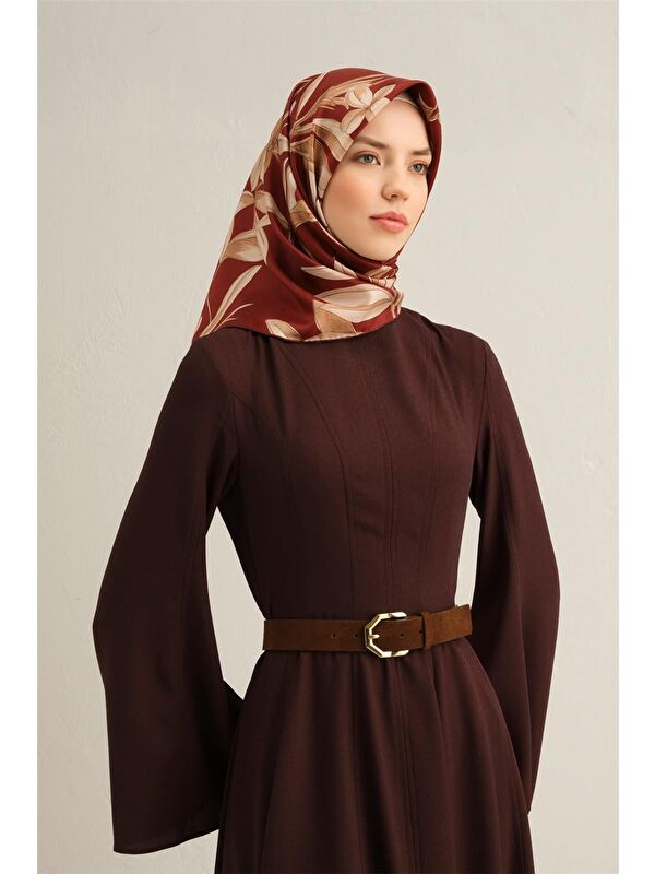ARMİNE Çiçek Desenli Saf İpek Twill Eşarp 9324 57