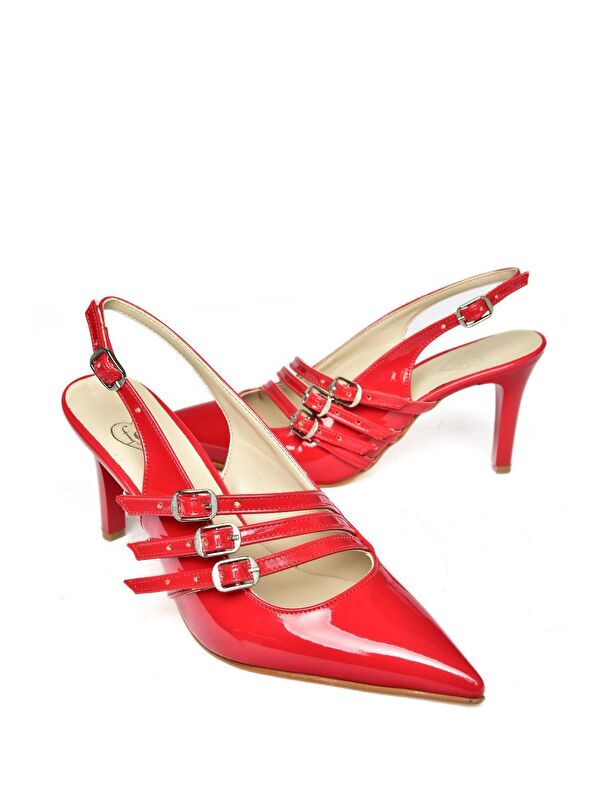 R6542183 Kırmızı Kadın Topuklu Ayakkabı - Görsel 4