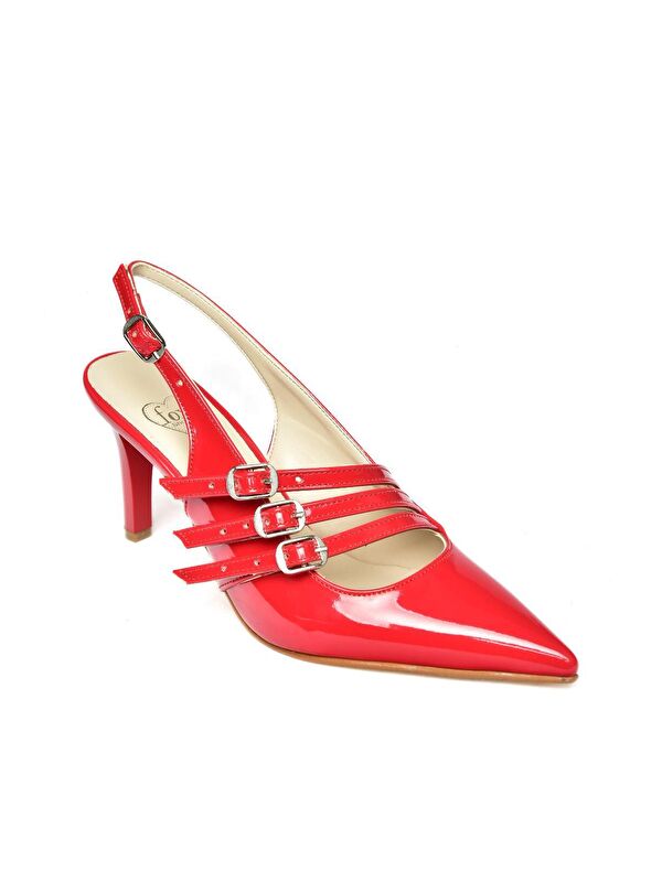 R6542183 Kırmızı Kadın Topuklu Ayakkabı - Görsel 3