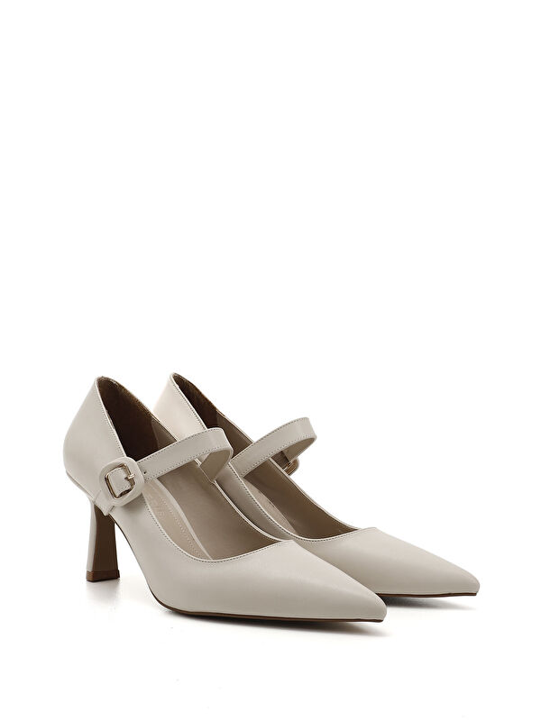 Gonderi(r) Bej Gonderi(r) Sivri Burun Kadın Kadeh Ökçe Ayakkabı