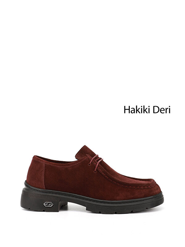 GÖNDERİ(R) Kadın AÇIK BORDO Bağcıklı Hakiki Deri Comfort Ayakkabı