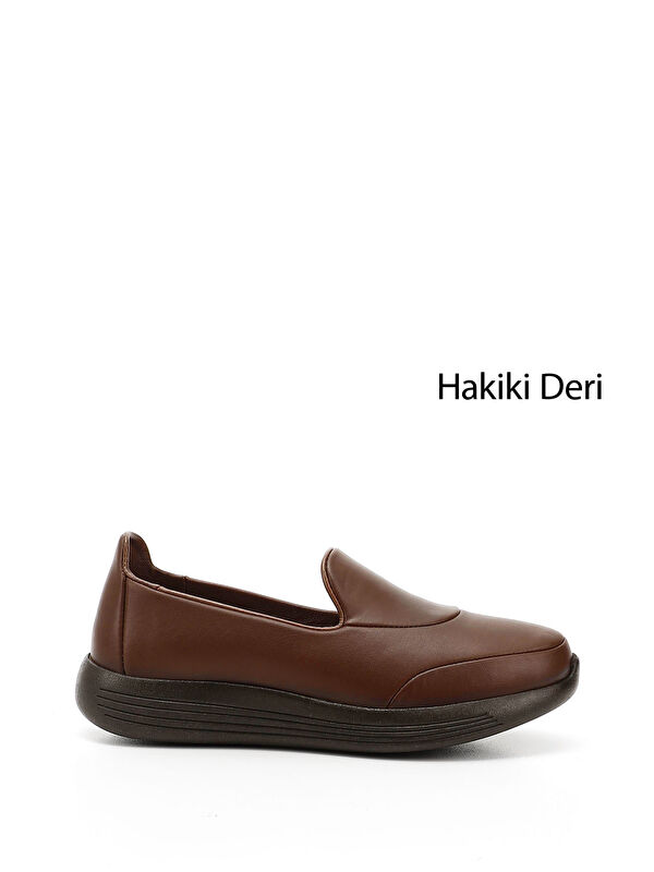 GÖNDERİ(R) Kadın KAHVERENGİ-TABA Dolgu Taban Hakiki Deri Comfort Ayakkabı