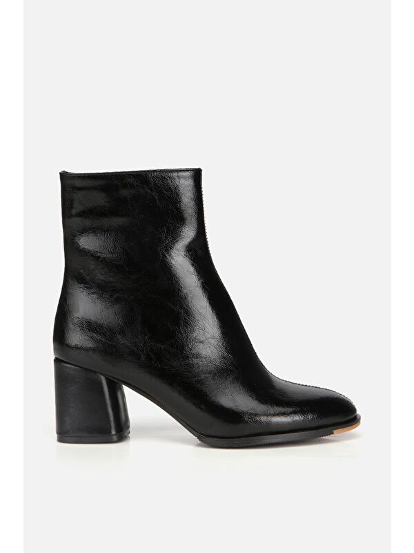 Yaya By Hotiç Kahverengi Yaya By Hotiç Yaya By Kadın Rugan Fermuarlı Kalın Topuklu Bot