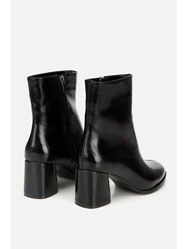 Yaya By Hotiç Kahverengi Yaya By Hotiç Yaya By Kadın Rugan Fermuarlı Kalın Topuklu Bot