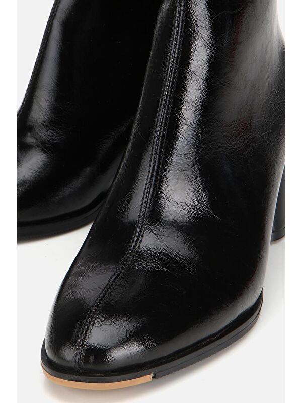 Yaya By Hotiç Kahverengi Yaya By Hotiç Yaya By Kadın Rugan Fermuarlı Kalın Topuklu Bot