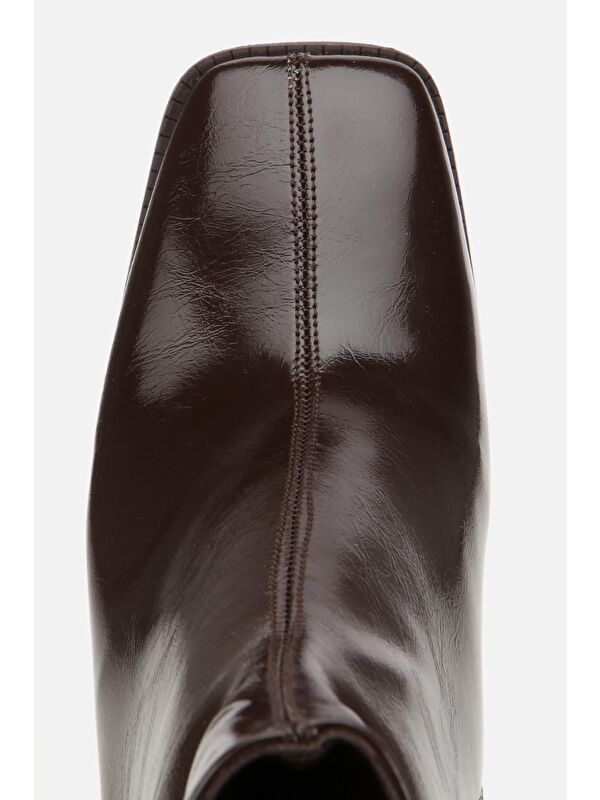 Yaya By Hotiç Siyah Yaya By Hotiç Yaya By Kadın Rugan Fermuarlı Küt Burunlu Topuklu Bot