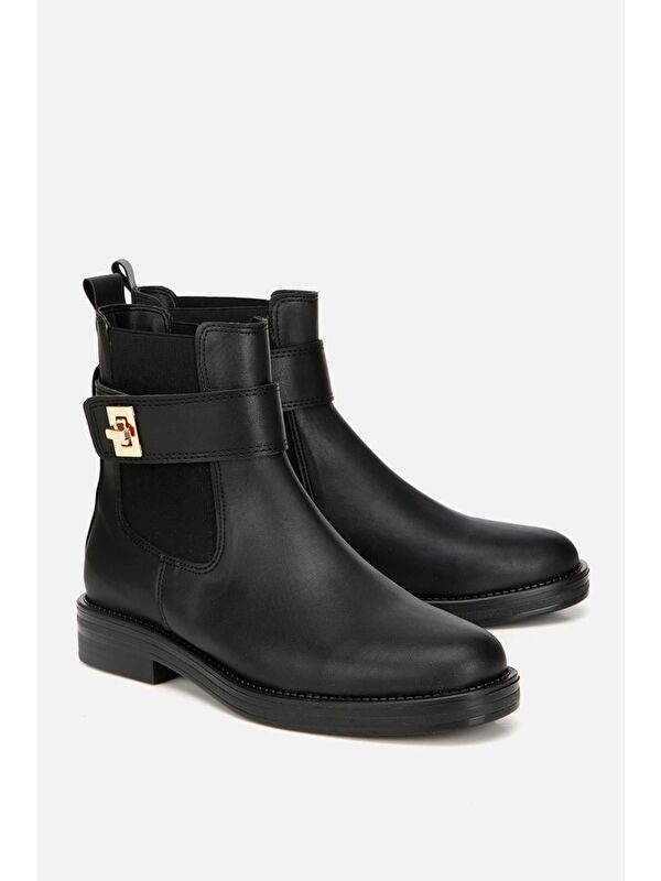 Yaya By Hotiç Siyah Yaya By Hotiç Yaya By Kadın Tokalı Lastik Detaylı Düz Bot